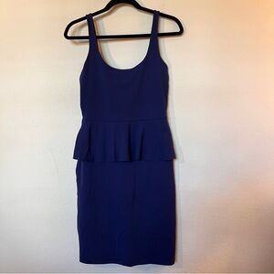 Susana Monaco Royal Blue Peplum Mini Dress Size Small Made in USA